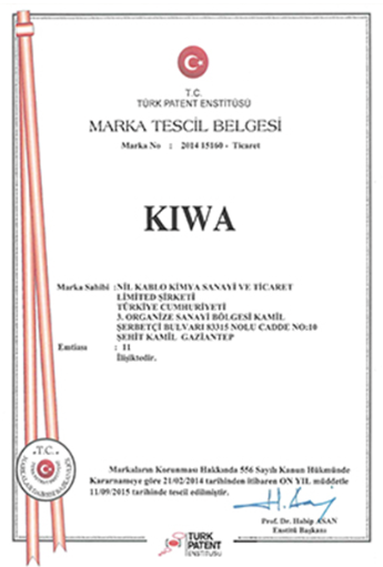 Kiwa marka tescil belgesi